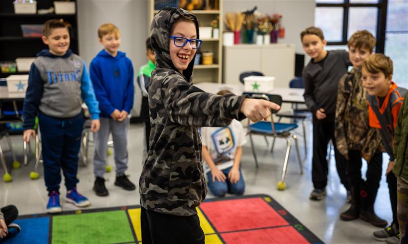 Students in a music class